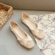 Elegant Designed Hollow Out Ladies Flats - Beige image