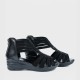 Casual Fish Mouth Back Zipper Wedge Sandals - Black image