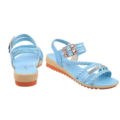 Casual Ankle Strap Lightweight Slip-On Sandals - Blue image