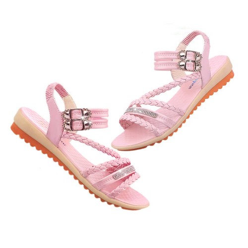 Casual Ankle Strap Lightweight Slip-On Sandals - Pink image