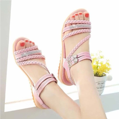 Casual Ankle Strap Lightweight Slip-On Sandals - Pink image