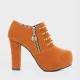 Casual High Heel Martin Design Pumps Shoes - Brown image