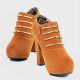 Casual High Heel Martin Design Pumps Shoes - Brown image