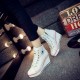 High Wedge Platform Canvas Sneaker Shoes - White image