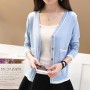 Women Elegant Cardigan Long Sleeve Sweater - Blue