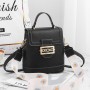 Designer strapped Magnetic Closure Shoulder Bag - Black