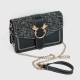 Small Size Magnetic Closure Chain Messenger Bag - Black image