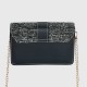Small Size Magnetic Closure Chain Messenger Bag - Black image