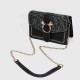 Small Size Magnetic Closure Chain Messenger Bag - Black image