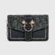 Small Size Magnetic Closure Chain Messenger Bag - Black image