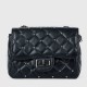 Rhombic Diagonal Twist Buckle Chain Strap Messenger Bag - Black image