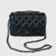 Rhombic Diagonal Twist Buckle Chain Strap Messenger Bag - Black image