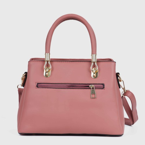 Casual Rhombic Embroidery Furry Ball Hand bag - Pink image