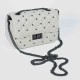Rhombic Diagonal Twist Buckle Chain Strap Messenger Bag - White image
