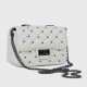 Rhombic Diagonal Twist Buckle Chain Strap Messenger Bag - White image