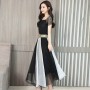 Contemporary Contrast Stitched High Waist Maxi Dress - White