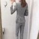 Classic Long Sleeved Slim Fit Plaid Two Piece Suit - Grey image