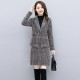Plaided Two Piece Open Front Coat With Skirt Suit - Brown image