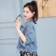 Button Closure Denim Loose Winter Jacket - Light Blue image