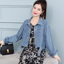Button Closure Denim Loose Winter Jacket - Light Blue