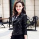 Body Fit Design Full Sleeves Trendy Leather Jacket - Black image
