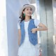 Retro Cowboy Style Women’s Denim Rivet Jacket - Blue image