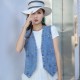 Retro Cowboy Style Women’s Denim Rivet Jacket - Blue image