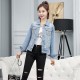 Fade Pattern Full Sleeve Denim Winter Jacket - Blue image