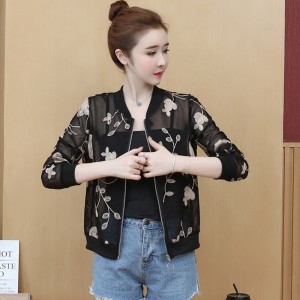 Floral Embroidered Cardigan Style Lace Jacket  - Cream
