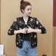 Floral Embroidered Cardigan Style Lace Jacket  - Red image