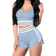 Elastic Waist Spaghetti Strap Two Piece Short Suit - Pink image