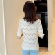V Neck Short Sleeves Knitted Winter Top - White image