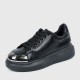 Trending Latest Fashion Casual Thick Soled Sneakers - Black image
