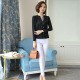 Casual V-Neck Long Sleeve Chiffon Shirt - Black image