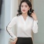 Classy Long Sleeve Chiffon Shirt For Women - White