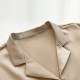 Buttoned Style Collared V Neck Shirt for Women - Gold image