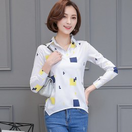 Geometric Print Pattern Pull Over Ladies Top - Yellow