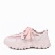 Sports Style Round Toe Casual Sneakers For Women - Pink image