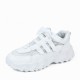 Sports Style Round Toe Casual Sneakers For Women - White image