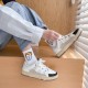 Slip Over Flat Sole Lace Closure Ladies Sneaker - White image