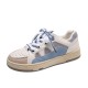 Slip Over Flat Sole Lace Closure Ladies Sneaker - Beige image