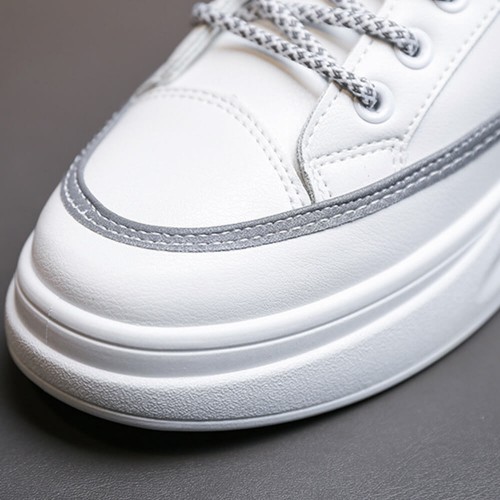 Luminous Lace Closure Rubber Sole Sneakers - Grey image