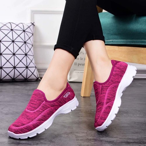 Breathable Round Toe Women's Jogging Shoes - Pink| image