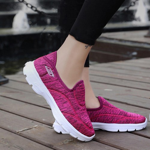 Breathable Round Toe Women's Jogging Shoes - Pink| image