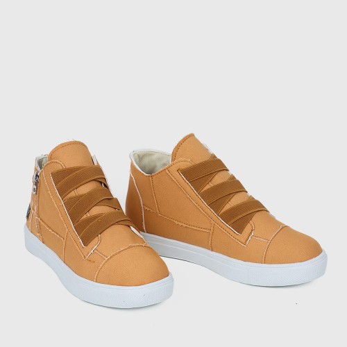 Classic Round Toe Lightweight Canvas Shoe for Ladies - Brown image