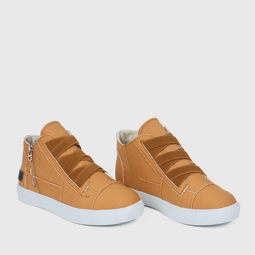 Classic Round Toe Lightweight Canvas Shoe for Ladies - Brown image