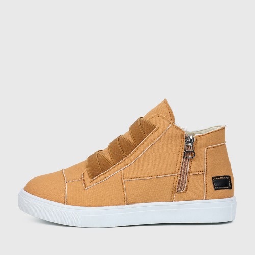 Classic Round Toe Lightweight Canvas Shoe for Ladies - Brown image