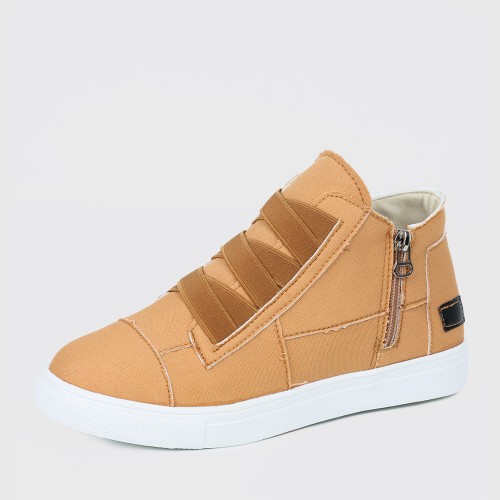 Classic Round Toe Lightweight Canvas Shoe for Ladies - Brown image