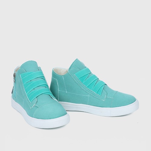 Classic Round Toe Lightweight Canvas Shoe for Ladies - Light Green image