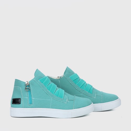 Classic Round Toe Lightweight Canvas Shoe for Ladies - Light Green image